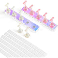 BQAN 2 Set Nail Holder for Painting Nails, Aurora Acrylic Nail Stand for Press on / Fake Nail Tips Training / Nails Display with 96 Pcs Reusable Display Clay