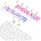 BQAN 2 Set Nail Holder for Painting Nails, Aurora Acrylic Nail Stand for Press on / Fake Nail Tips Training / Nails Display with 96 Pcs Reusable Display Clay