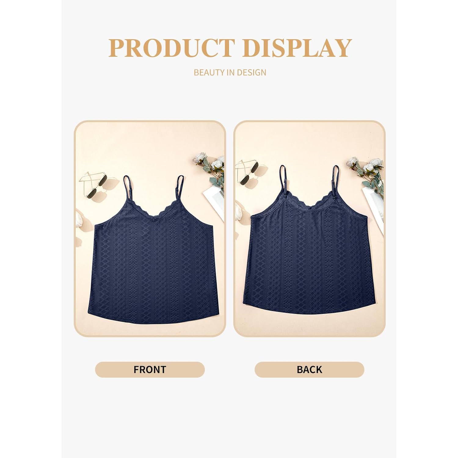 Eytino Plus Size Tank Tops For Women Summer Casual Spaghetti Strap Sleeveless Camisole Shirts(1X-5X)