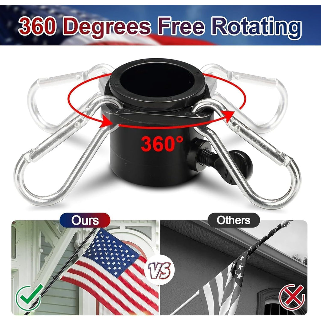 American Flag With Pole - Includes 5Ft Heavy Duty Flag Pole Holder For Outside House,3X5 Embroidered Us Flag And Wall Mount Bracket,Tangle Free Flagpoles Kit For Porch,Garage,Outdoor