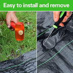 50Pcs Garden Stakes Staples + 50Pcs Gasket, Bakulyor 6 Inch Lawn Landscape Staples 11 Gauge U Shaped Galvanized Landscape Pins, Heavy Duty Yard Ground Pin For Weed Barrier Sod Fabric Decorations - 6"