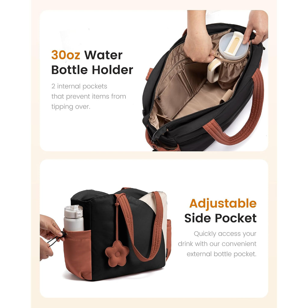 Lovevook Tote Bag For Women, Puffer Work Bags With Zipper For Daily Travel College, Teacher Nurse Laptop Handbags Purses Gift