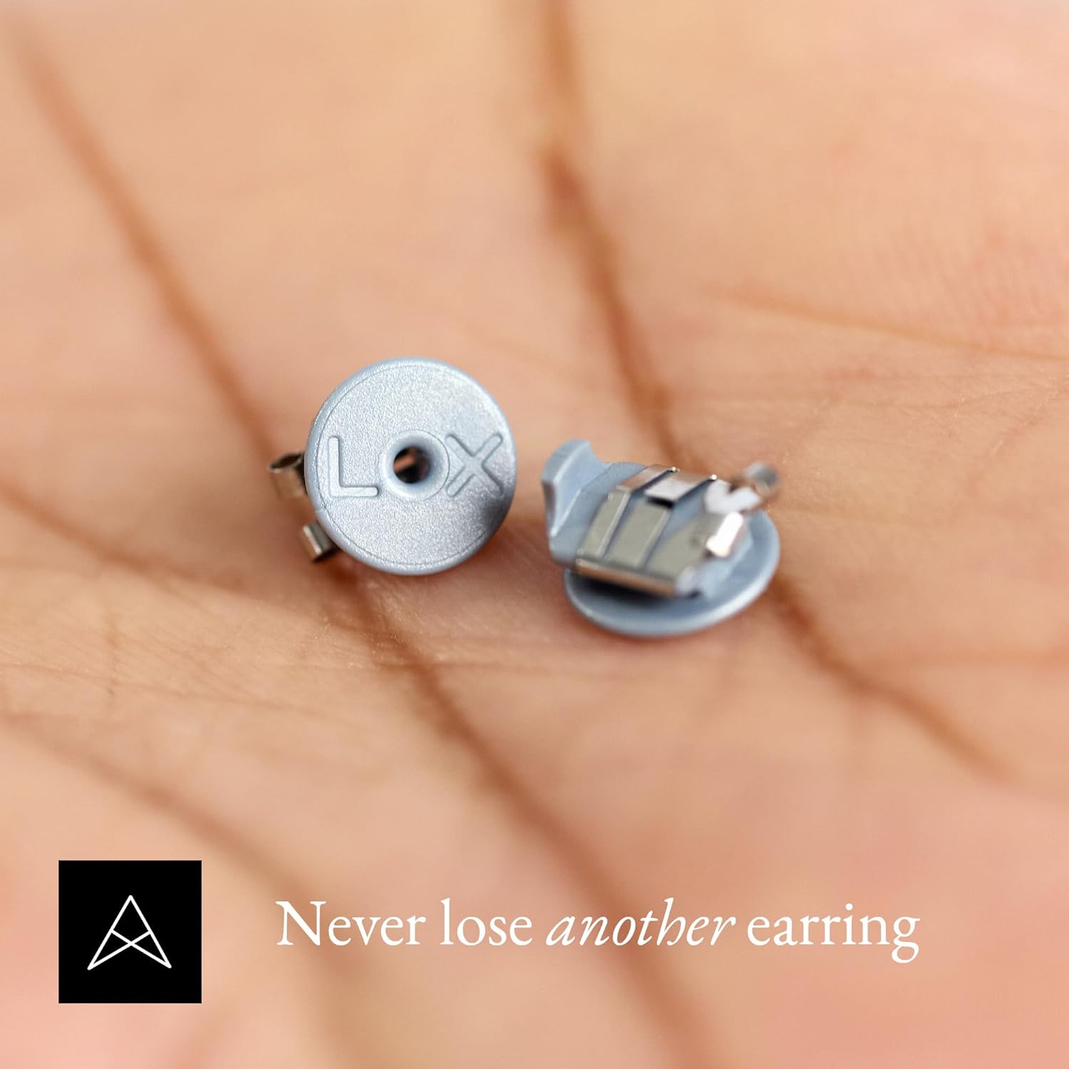 LOX Women's Secure Earring Backs - for All Types of Earrings - Easy to Adjust, Hypoallergenic, Safe and Easy to Use Earring Backs Replacements - 2 Pairs - Gold (Silver)