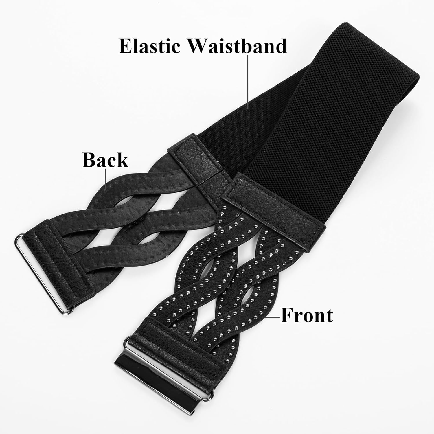 GRACE KARIN Women's Elastic Wide Belts Vintage Stretchy Belt Retro Fashion Cinch Belts for Dresses