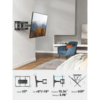 Pipishell TV Wall Mount for 26-74 inch LED LCD OLED 4K TVs up to 99lbs, Full Motion TV Mount Bracket Articulating Swivel Extension Tilting Leveling Max VESA 400x400mm, Fits 12/16 Inch Wood Studs