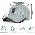 stablerice 2 Pieces Summer Mesh Baseball Cap for Men Women Adjustable Breathable Caps Casual Trucker Mesh Hat Baseball Hats Navy Blue, Light Grey