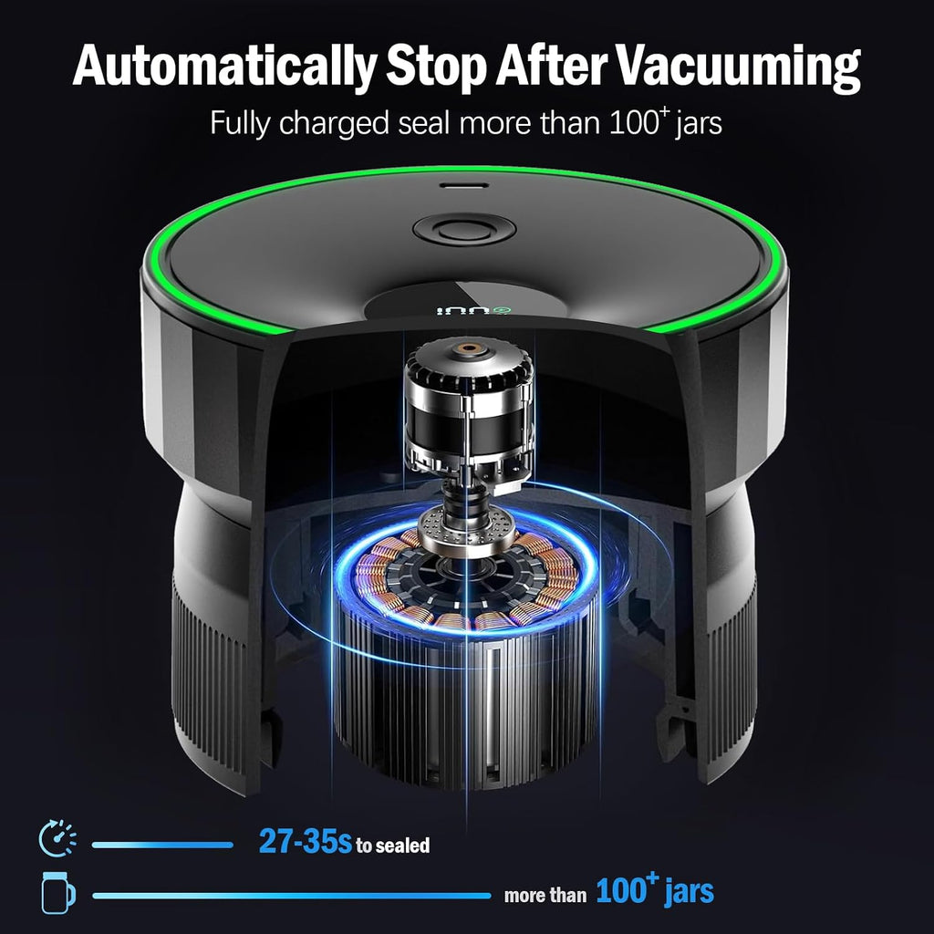 2026 Upgraded One-Integrated Mason Jar Vacuum Sealer, Fully Automated | Electric Portable Vacuum Sealer For Regular Mouth And Wide Mouth Canning Jars