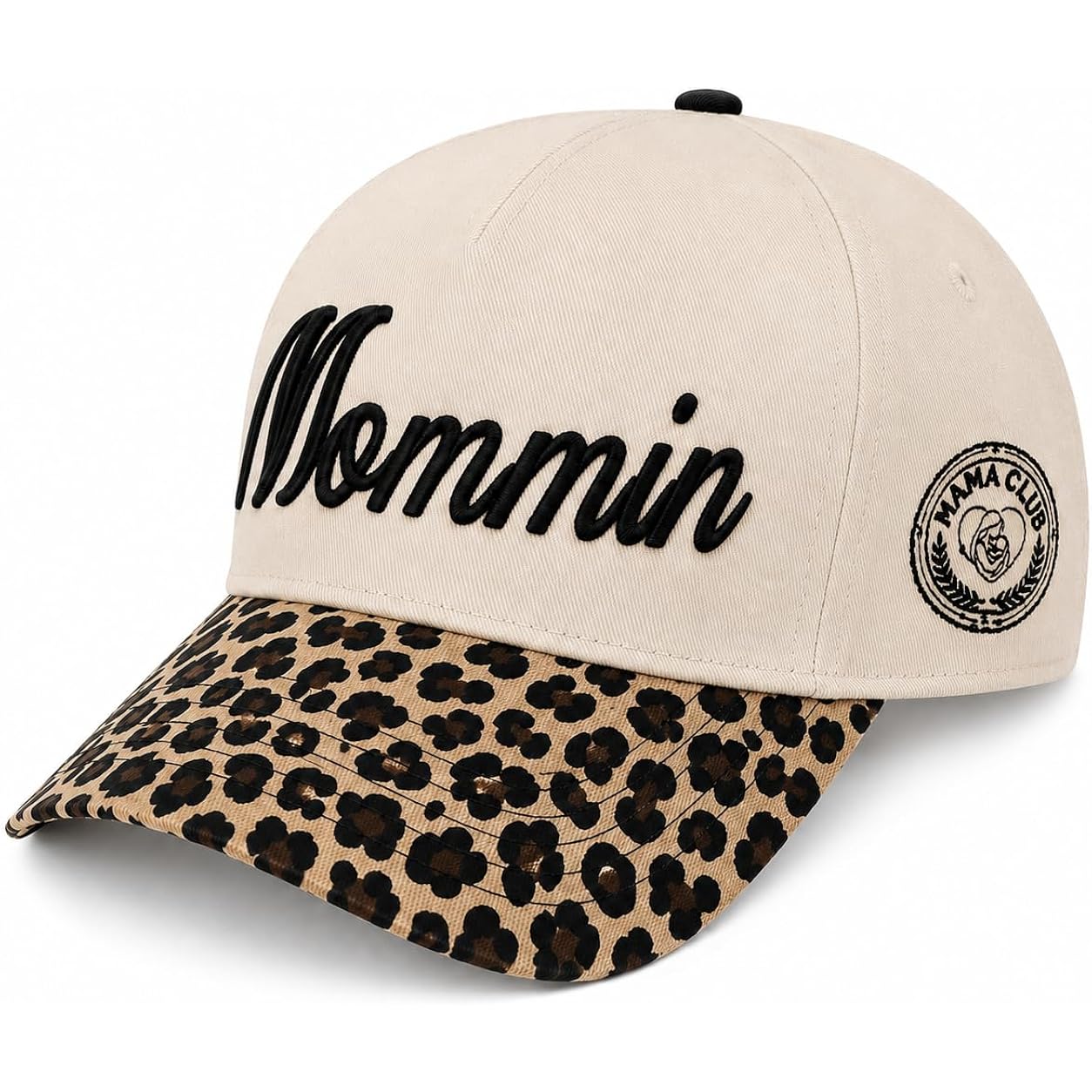Dad Hats for Men, Vintage Trucker Hats,Premium Embroidered Family Baseball Cap Dads & New Fathers Leopard Print-mommin