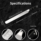 Brisket Knife, 12 Inch Carving & Slicing Knife For Meat Cutting, Bbq, Razor Sharp German Steel, Sheath Included, Ergonomic Handle Design, Grilling Gifts For Men