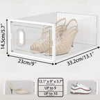 Simpdiy Shoe Storage, 12 Pack Shoe Organizer For Closet, Shoe Boxes Clear Plastic Stackable Shoe Containers With Lids For Size 10