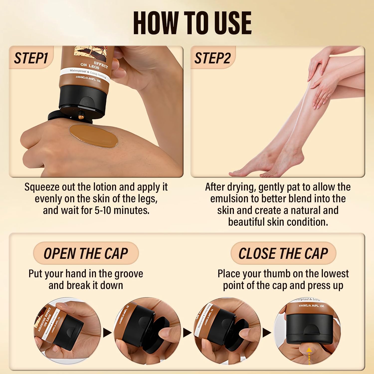 Legs Makeup Waterproof with Brush,No Transfer Body Concealer,Tattoo Cover Up Makeup Waterproof,Long Last Body Foundation for All Skin Tones,100ML (Medium)