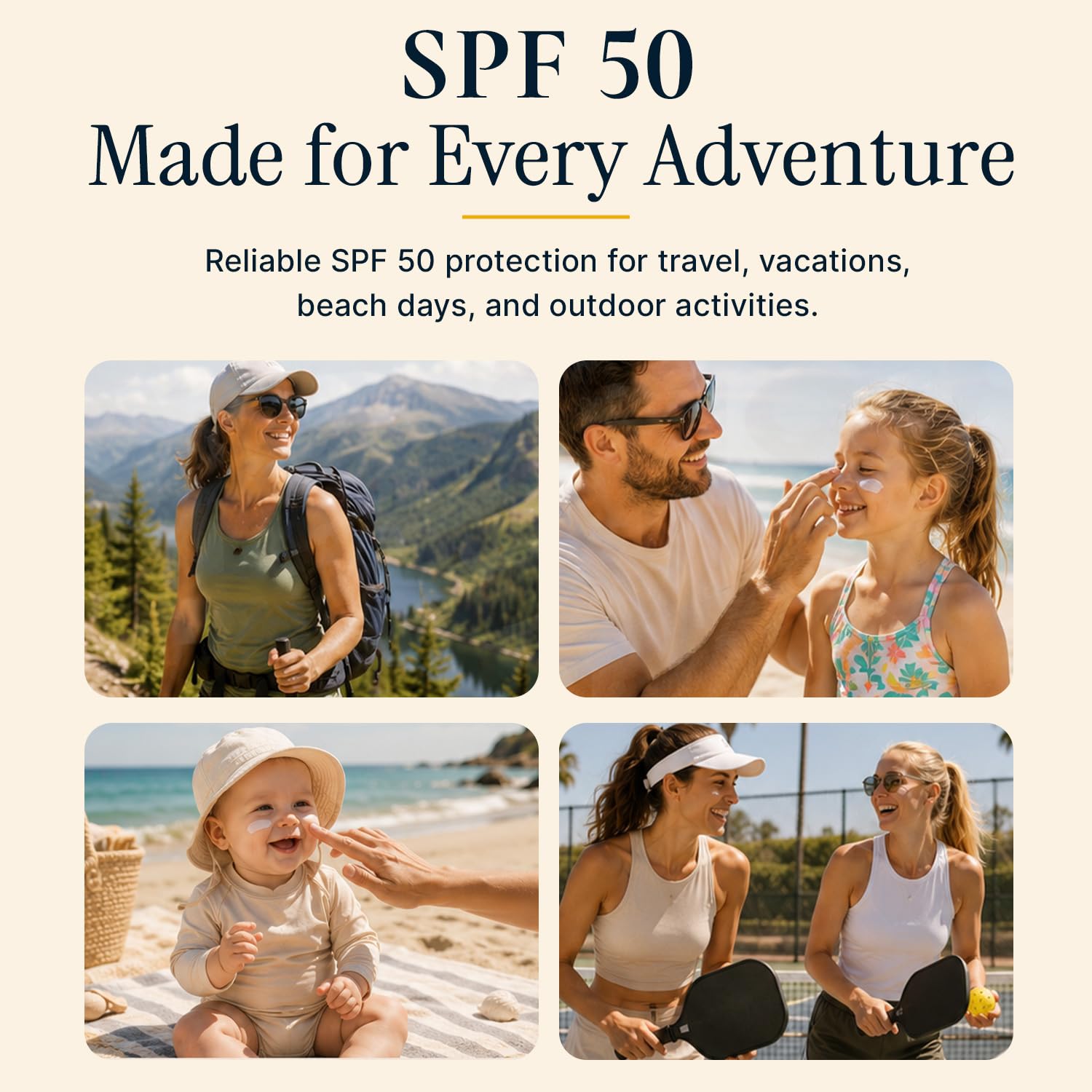 Mineral Sunscreen For Face Spf 50 – Broad Spectrum Zinc Oxide, Made In Usa With Natural & Organic Ingredients, Hydrating Daily Moisturizer For Sensitive Skin, No White Cast & No Chemicals