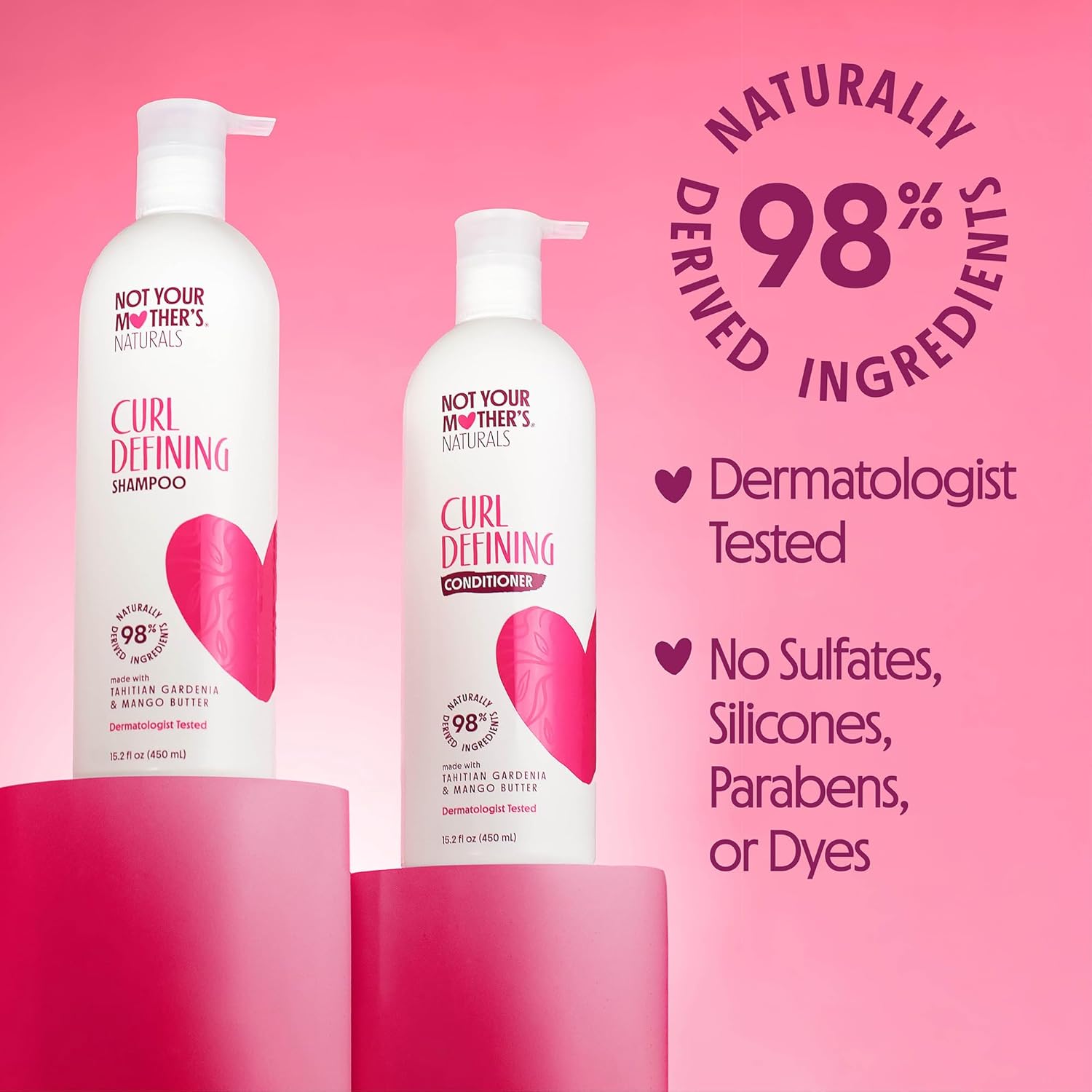 Not Your Mother's Naturals Curl Defining Shampoo and Conditioner Set - (2 Pack) 15.2 fl oz - Shampoo and Conditioner for Women with All Curl Types - Made with 98% Naturally Derived Ingredients