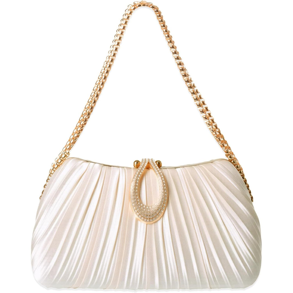 Gold Clutch Purses for Women - Elegant Sparkling evening bags for Wedding Galas, Prom Nights, Cocktail Parties& Formal Events