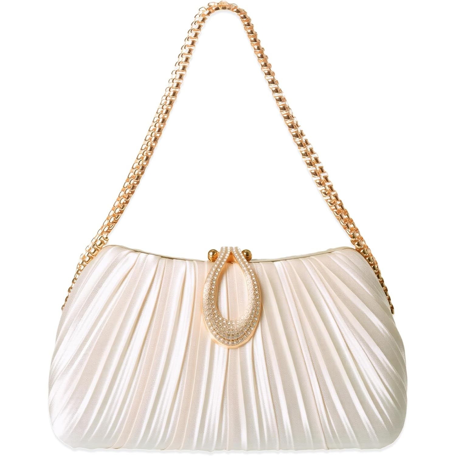 Gold Clutch Purses for Women - Elegant Sparkling evening bags for Wedding Galas, Prom Nights, Cocktail Parties& Formal Events