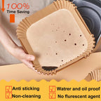 Air Fryer Liners Disposable 9 Inch, 9 Inch Air Fryer Liners 125 Pcs Large Square Air Fryer Paper Liners For 5Qt 6Qt 8Qt Air Fryer, Non-Stick Parchment Paper For Frying, Baking