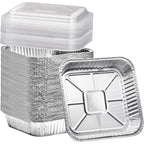 Findful (35 Pack) 8x8 Aluminum Pans with Clear Plastic Lids - Square Baking Cake Pans - Foil Pans with Lids - Disposable Food Containers Great for Cooking, Heating, Storing, Prepping Food