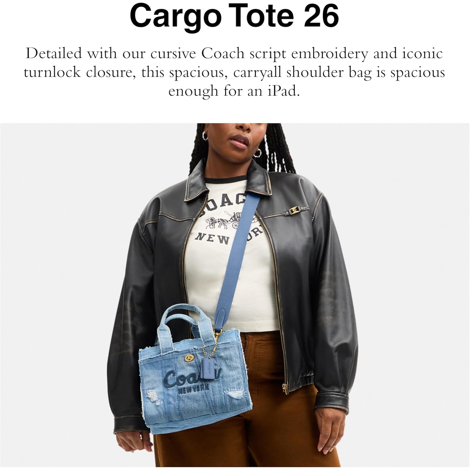 COACH Cargo Tote 26 in Upcycled Denim
