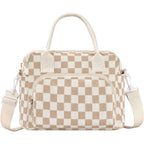 Lunch Bag Women Lunch Box For Women Adult Cute Insulated Lunch Bag Lager Cooler Lunch Tote Bags For Work Picnic (Beige-Brown Plaid)