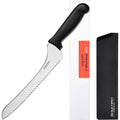 9 Inch Offset Serrated Bread Knife, Wavy Edge Knife, High Carbon Stainless Steel Multi-Purpose Kitchen Knife For Homemade Bread, Crusty Breads, Cake, Bagel