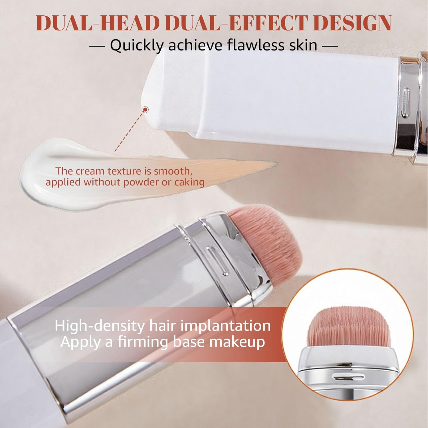 Color Changing Foundation Stick - 2 in 1 Dual Ended White Foundation Stick, Long Lasting Waterproof Full Coverage Concealer Stick for Face (1#Natural)