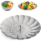 Zocy Steamer Basket, Stainless Steel Vegetable Steam Baskets for Steaming Cooking Expandable to Fit Various Size Pot (5.5" to 9.3")