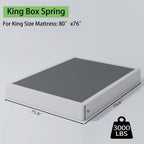 Aldrich Box Springs King Size 9 Inch, Heavy Duty Metal Frame Mattress Foundation With Easy Clean Cover, Noise Free, Easy Assembly