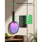 Yissvic Electric Fly Swatter Foldable Bug Zapper Racket 2 In 1 Mosquito Killer With Purple Attractant Light Rechargeable 1800Mah For Indoor Home Backyard Patio Camping