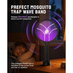 Mosiller Electric Fly Swatter Racket, 4000V Bug Zapper With 1800Mah & Dual Modes, 2 In 1 Rechargeable Purple Mosquito Light Killer With 3-Layer Safety Mesh For Indoor Home Patio Camping Office(1 Pack)