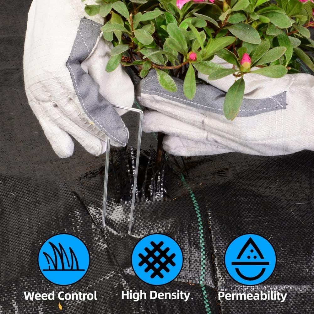 Laveve 4Ft X 100Ft Weed Barrier Landscape Fabric, 3.2Oz Premium Heavy Duty Garden Cloth, Ground Cover For Gardening, Farming (4X50Ft X 2Pack)