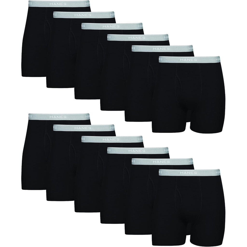 Hanes Mens Underwear Boxer Briefs Pack, Cool & Breathable Cotton Moisture-Wicking Underwear For Men, No Ride Up