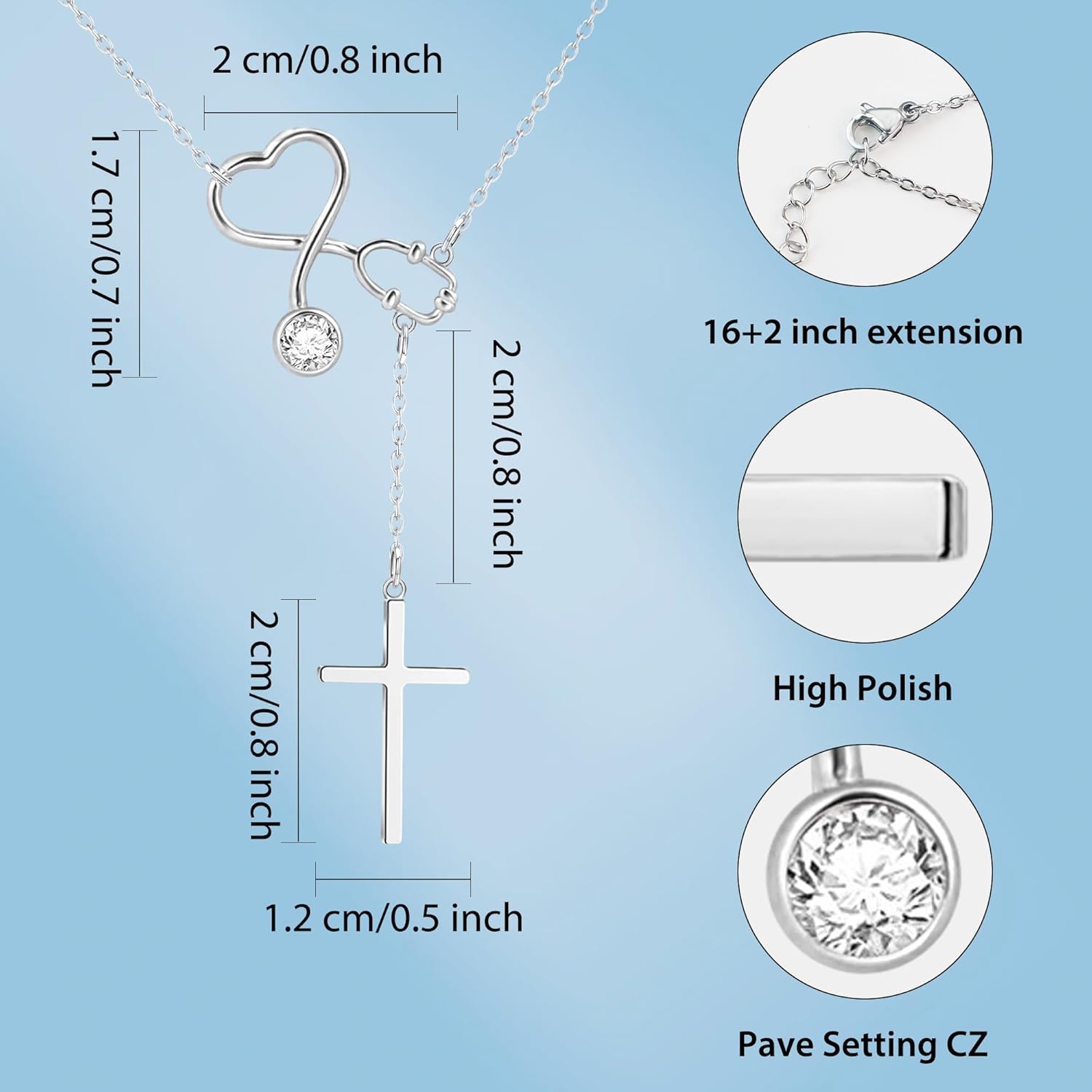 SmileBelle Nurse Graduation Gift for Women, Nurse Week Necklace Appreciation Practitioner Gifts for Nurses Female, Preceptor Gifts Nursing School Medical Assistant Jewelry for New Nurses Accessories