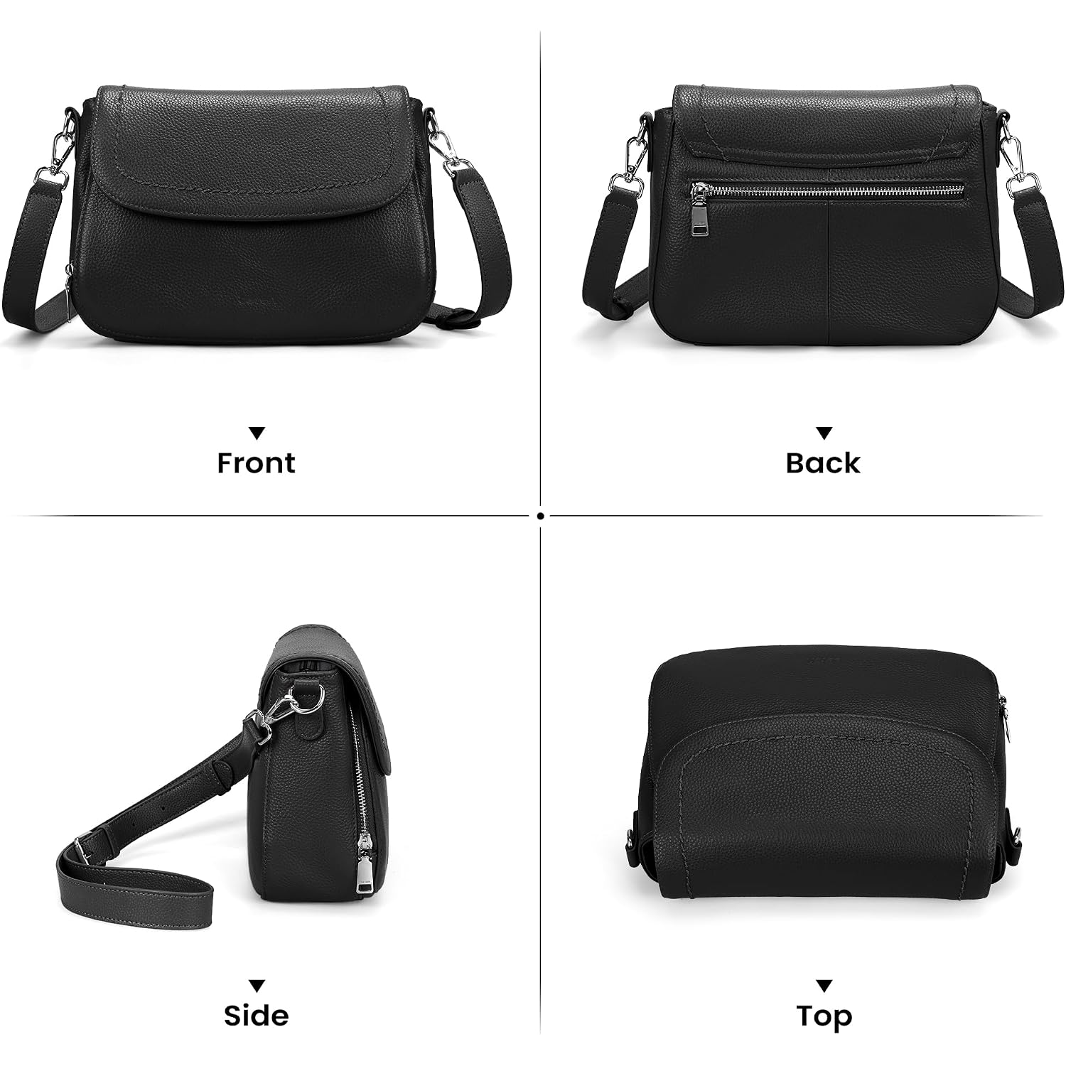 Befen Genuine Leather Crossbody Bags For Women With Built In Rfid Wallet Medium Womens Saddle Bag Cross Body Purse