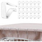 24 Pieces Clear Tablecloth Clips, Durable Plastic Table Cover Holders, Windproof Transparent Clamps for Securing Tablecloths Indoor Outdoor Party, Wedding, Christmas Event, Picnic, Camping (24, Large)