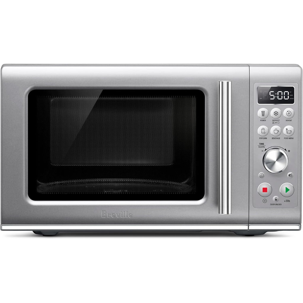 Breville Bmo650Sil Compact Wave Soft Close Countertop Microwave Oven, Silver