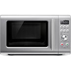 Breville Bmo650Sil Compact Wave Soft Close Countertop Microwave Oven, Silver