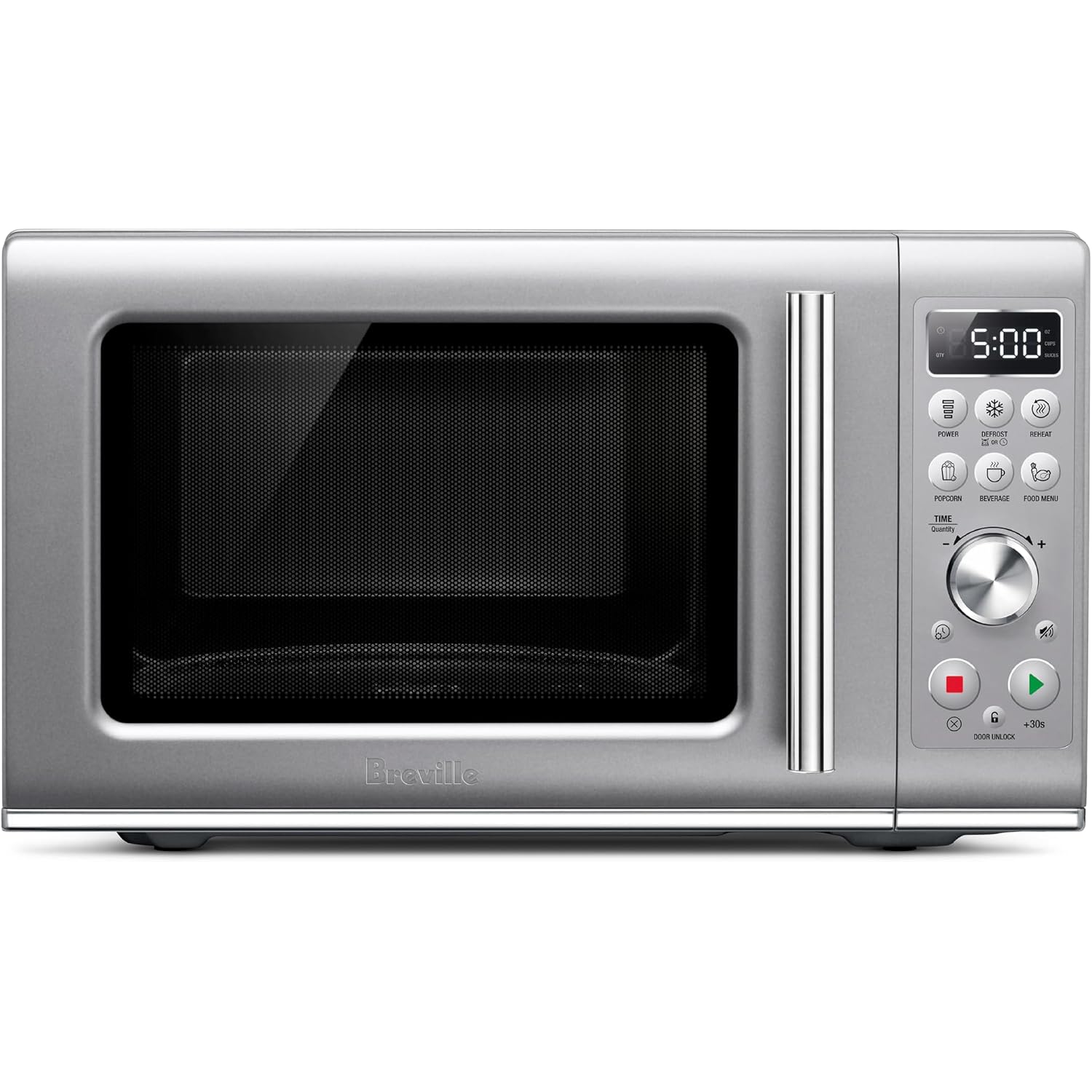 Breville Bmo650Sil Compact Wave Soft Close Countertop Microwave Oven, Silver