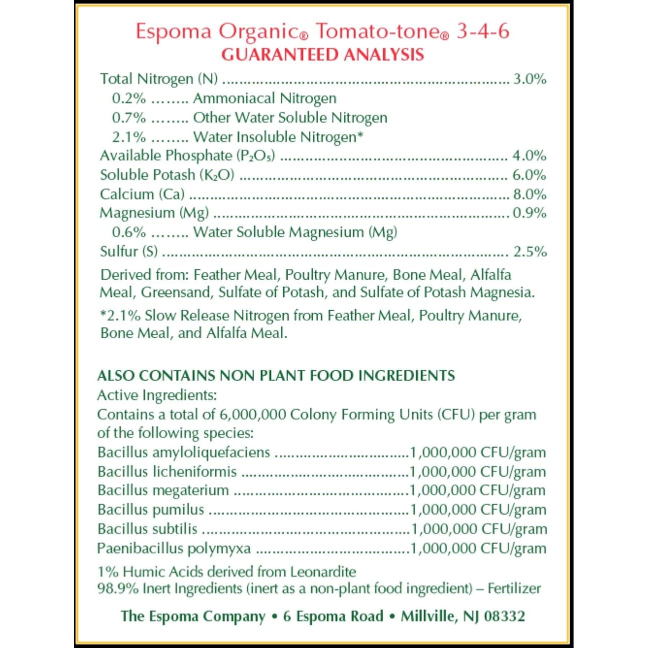 Espoma Organic Tomato-Tone 3-4-6 With 8% Calcium. Organic Fertilizer For All Types Of Tomatoes And Vegetables. Promotes Flower And Fruit Production. 4 Lb. Bag