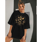 Cowgirl Oversized Tshirts Women Western Cowboy Shirt Retro Country Music Tee Casual Short Sleeve Loose Tops Black-tg