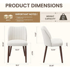 Upholstered Dining Chairs Set Of 4, Modern Fabric Dining Chairs With Curved Backrest & Solid Rubber Wood Legs, Padded Kitchen Dining Room Chairs For Restaurant Cafe, Beige