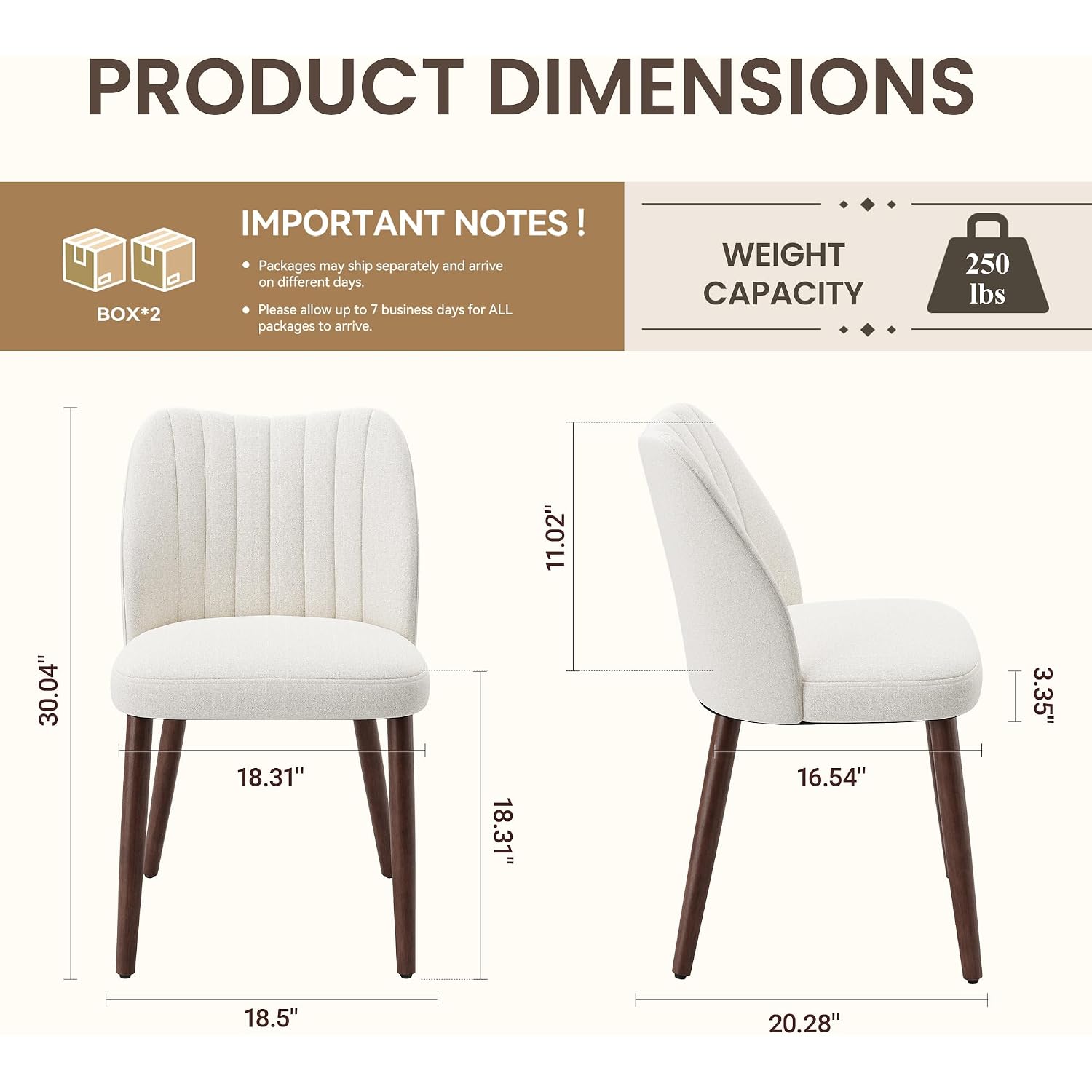 Upholstered Dining Chairs Set Of 4, Modern Fabric Dining Chairs With Curved Backrest & Solid Rubber Wood Legs, Padded Kitchen Dining Room Chairs For Restaurant Cafe, Beige