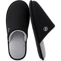 Everfoams Men'S Cotton Knit Slippers Lightweight Memory Foam Indoor Breathable House Shoes With Anti-Skid Sole