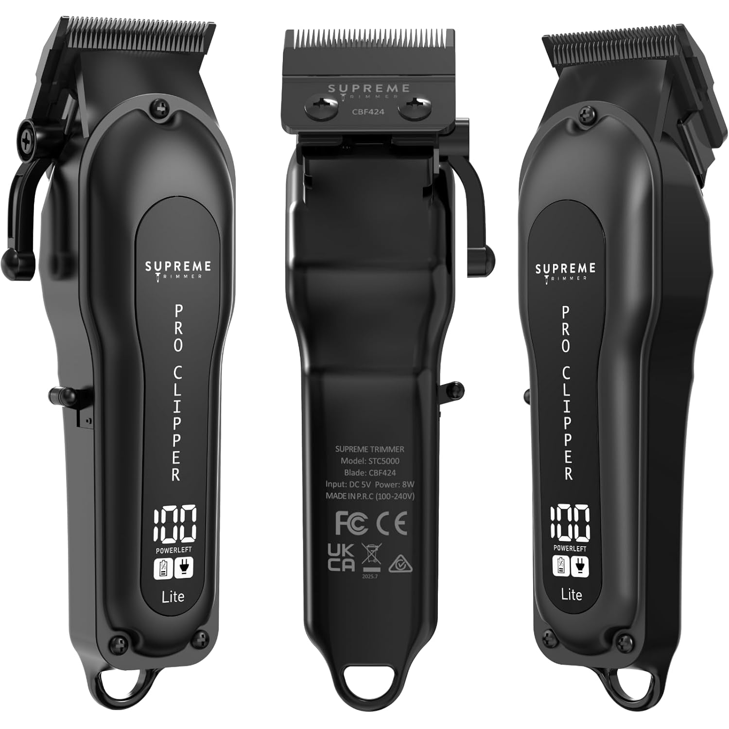 Supreme Trimmer Pro Clipper Lite | 210 Min Run Time Professional Hair Cutting Tool Set + Hair Comb, Scissors & Fade Blade | STC5000