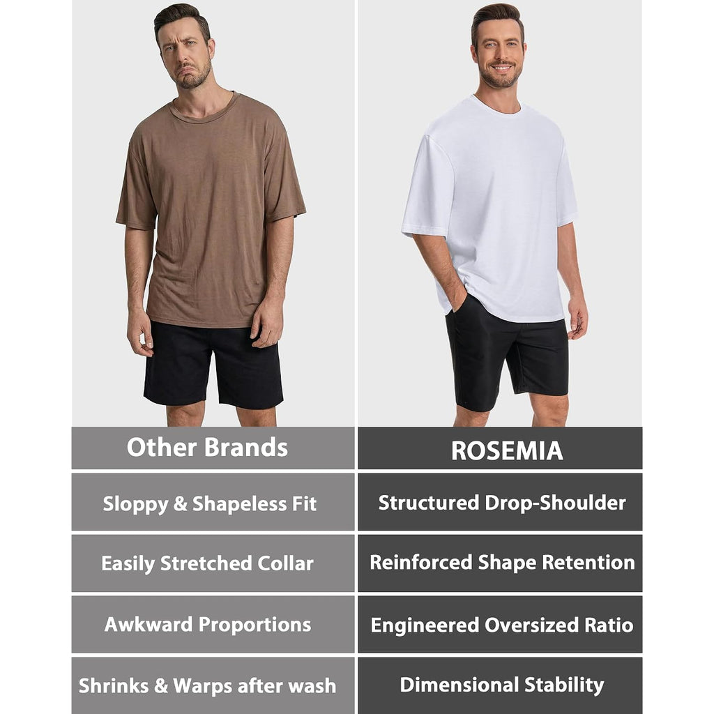 Rosemia Oversized Tshirts For Men Crewneck Graphic Tees Basic Short Sleeve Loose Fit Tops 2026