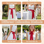 Chiffon Sash Belt, Long Satin Ribbon Scarf Belt, Self Tie Waist Bow Tie Belts for Women Dresses Bridal Wedding