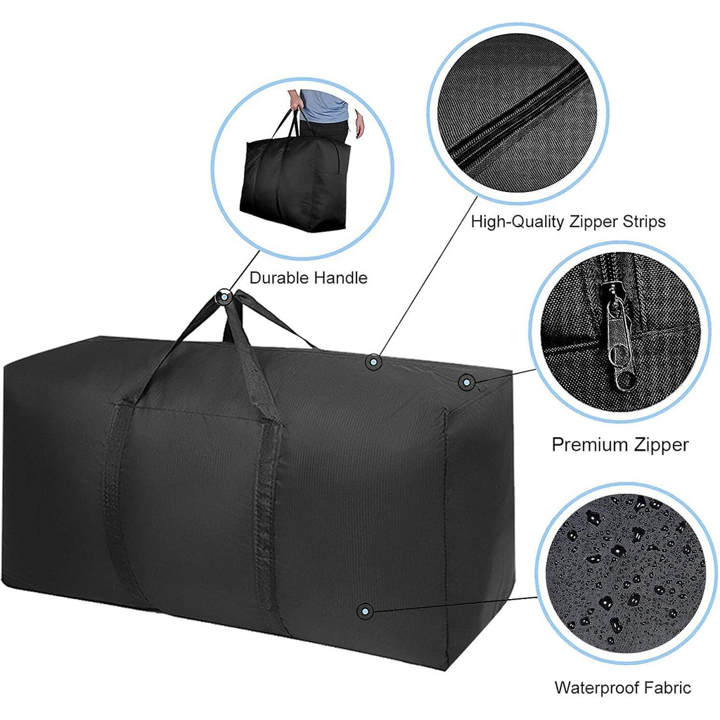 Extra Large Moving Bags With Strong Zippers & Carrying Handles, Storage Bags Storage Totes For Clothes, Moving Supplies, Space Saving Oversized Storage Bag Organizer For Moving, Traveling (2 Pack)