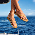 Olukai Southshore Women'S Everyday Leather Sandals, Full-Grain Leather, Non-Marking Rubber Traction Pads & Compression Molded Footbed