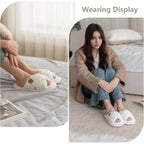 GOEWY Fuzzy Open Toe Slippers for Women Indoor and Outdoor with Memory Foam Cozy Cross Band Women's Slipper Cute Soft House Shoes Slip On Gifts for Womens Mom Her Ladies Bridesmaid