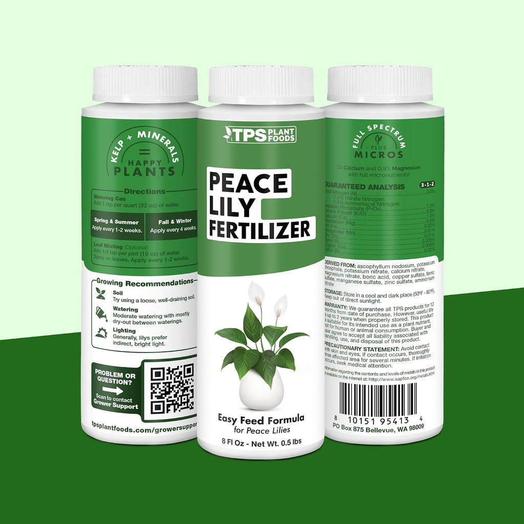 Peace Lily Fertilizer – Liquid Plant Food For More Blooms, Deep Green Leaves & Healthy Root Development, 8 Oz