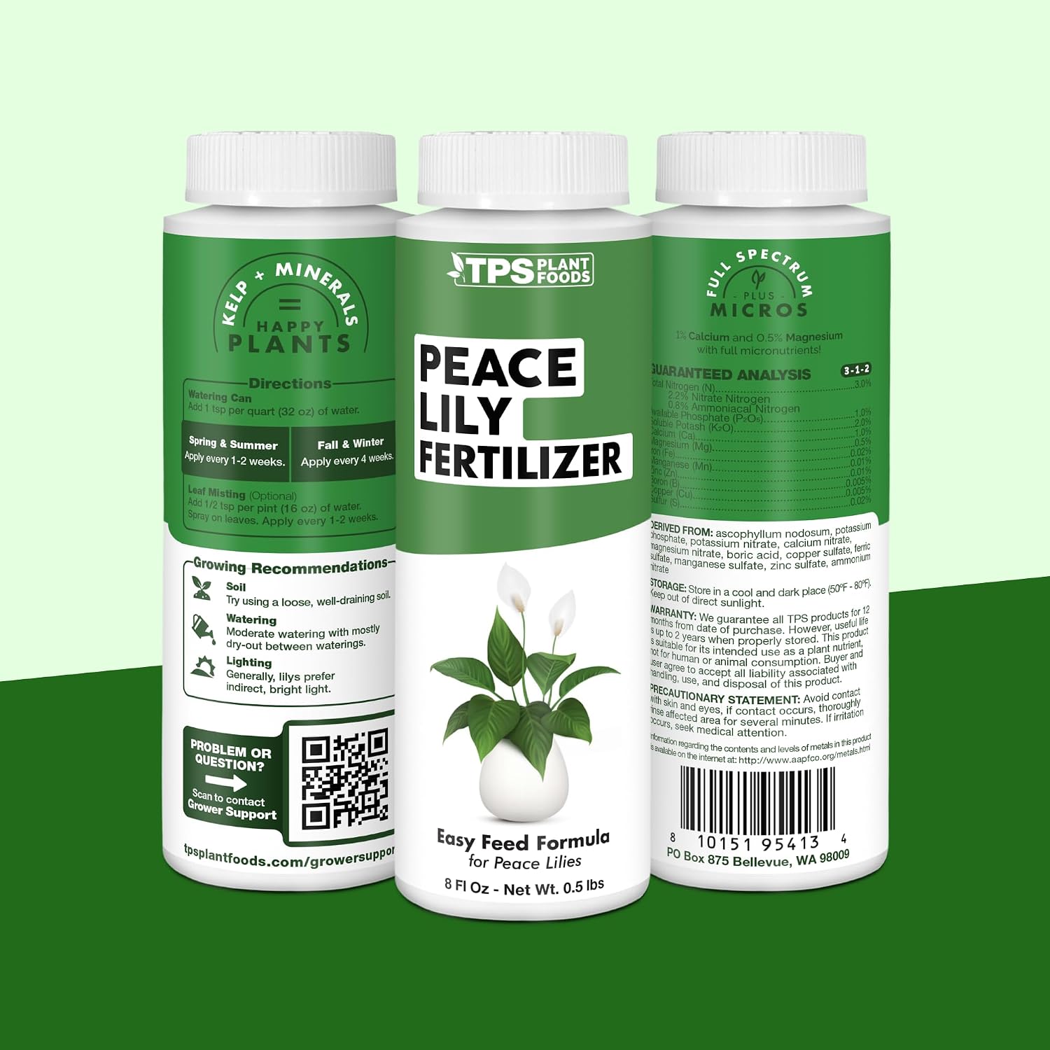 Peace Lily Fertilizer – Liquid Plant Food For More Blooms, Deep Green Leaves & Healthy Root Development, 8 Oz
